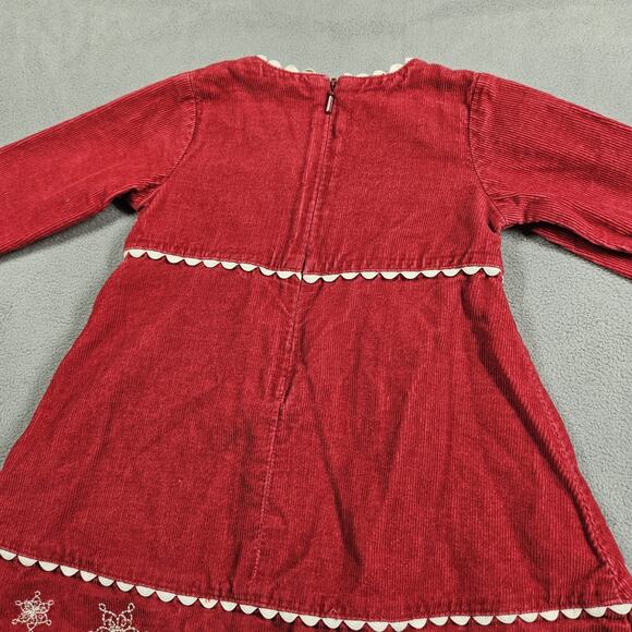 Hanna Andersson Dress Size 80 US 18-24 Month Red Corduroy Holiday Christmas - Picture 7 of 11